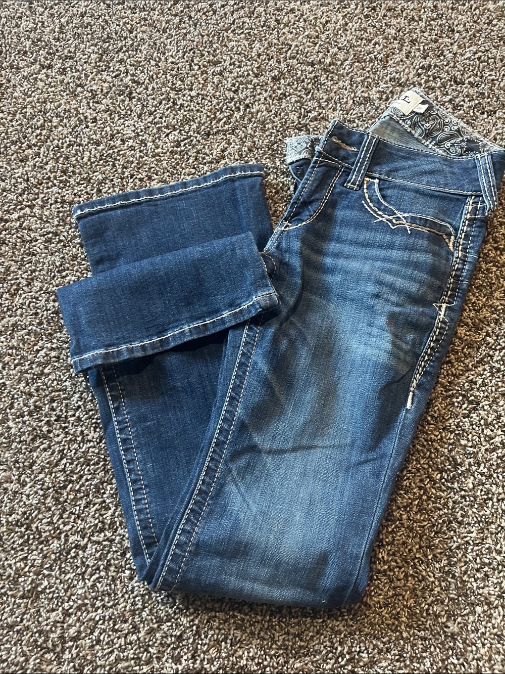 Ariat Women's Dark Blue Bootcut Jeans with Contrast Stitching